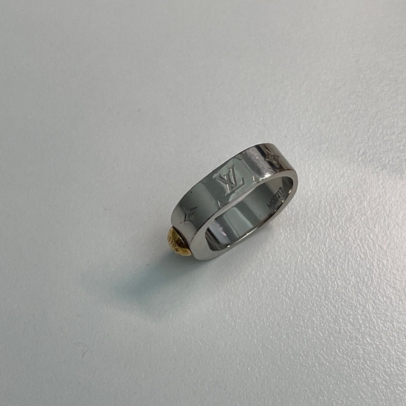 Louis Vuitton Berg Nanogram Ring M Silver/Gold M00217 w/ box and dust bag - Picture 1 of 16